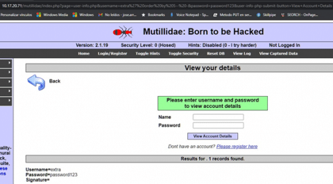 Vulnerabilidades en p\u00e1ginas Web (y 5): SQL Injection